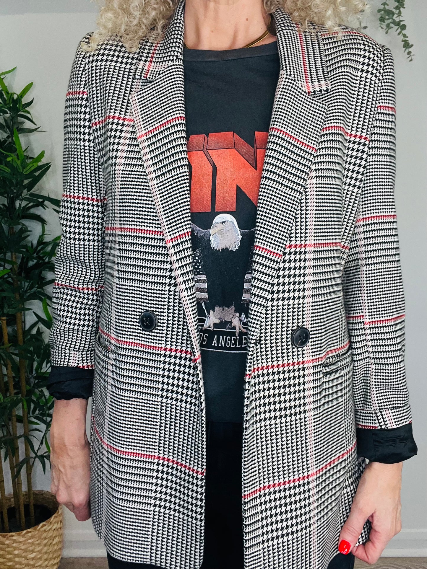 Madeleine Check Blazer - Size M