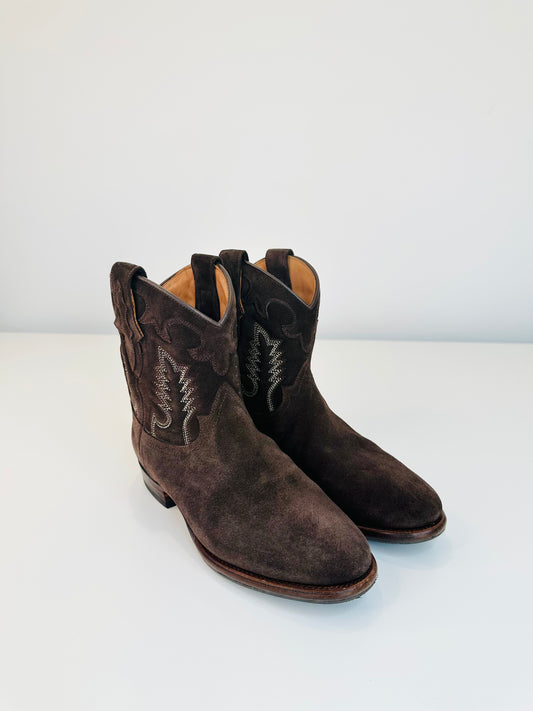 Suede Cowboy Boots - Size 36