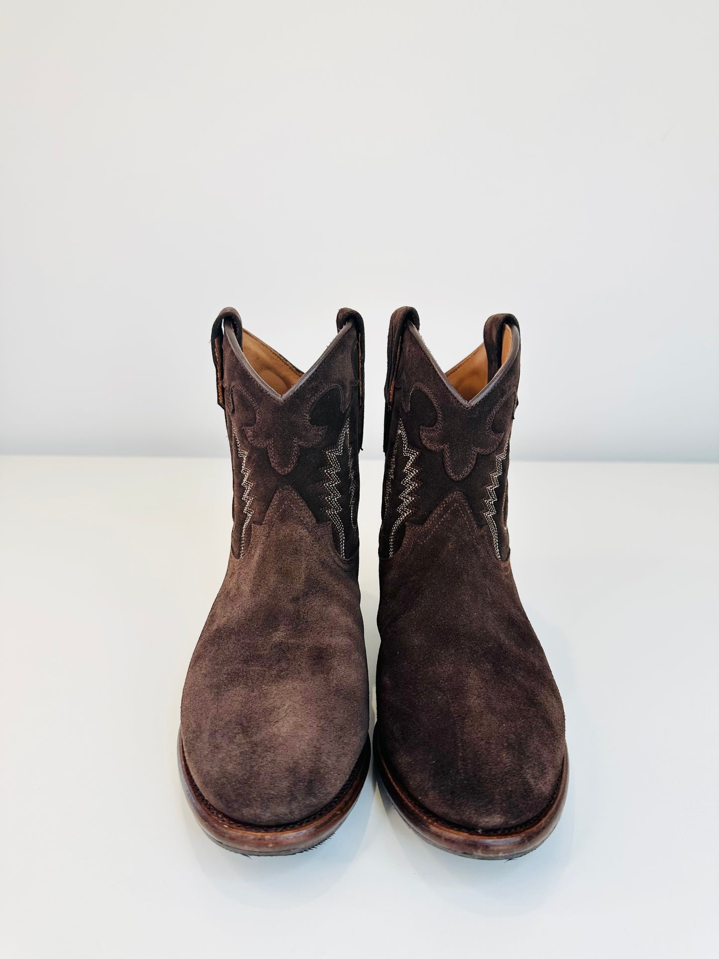 Suede Cowboy Boots - Size 36