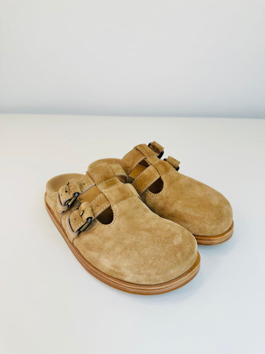 Suede Clog Mules - Size 37