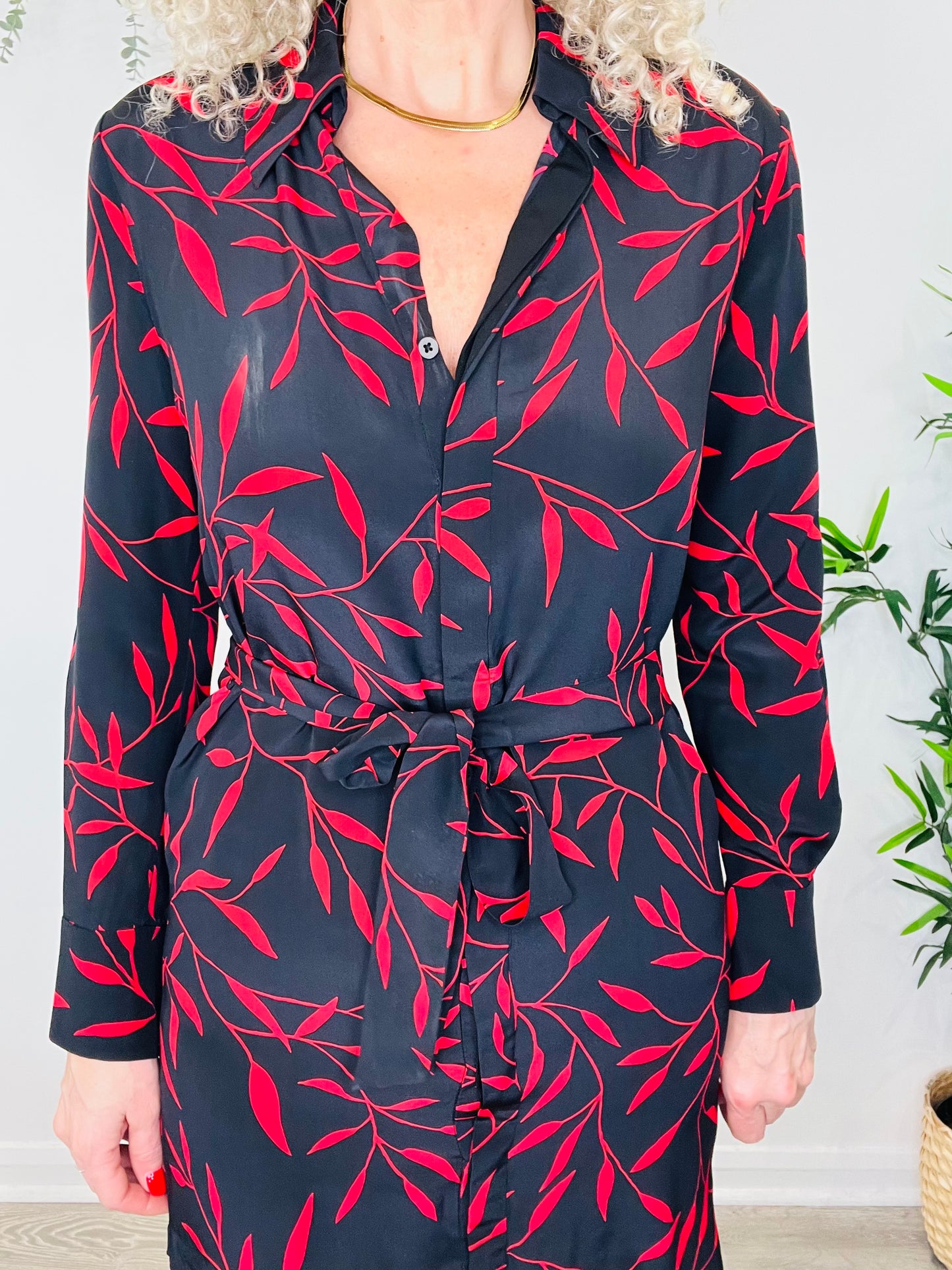 Silk Shirt Dress - Size 0