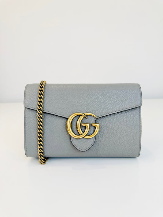 GG Marmont Leather Wallet on Chain