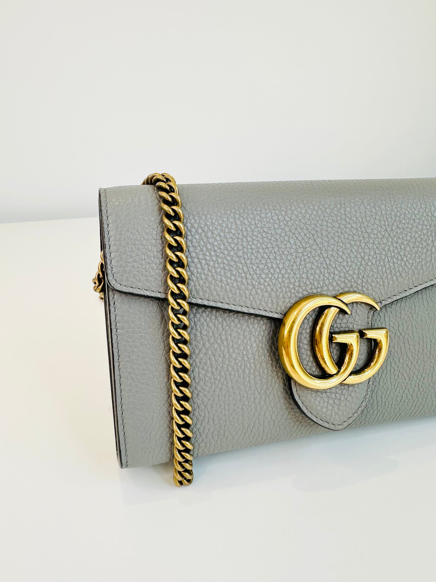 GG Marmont Leather Wallet on Chain