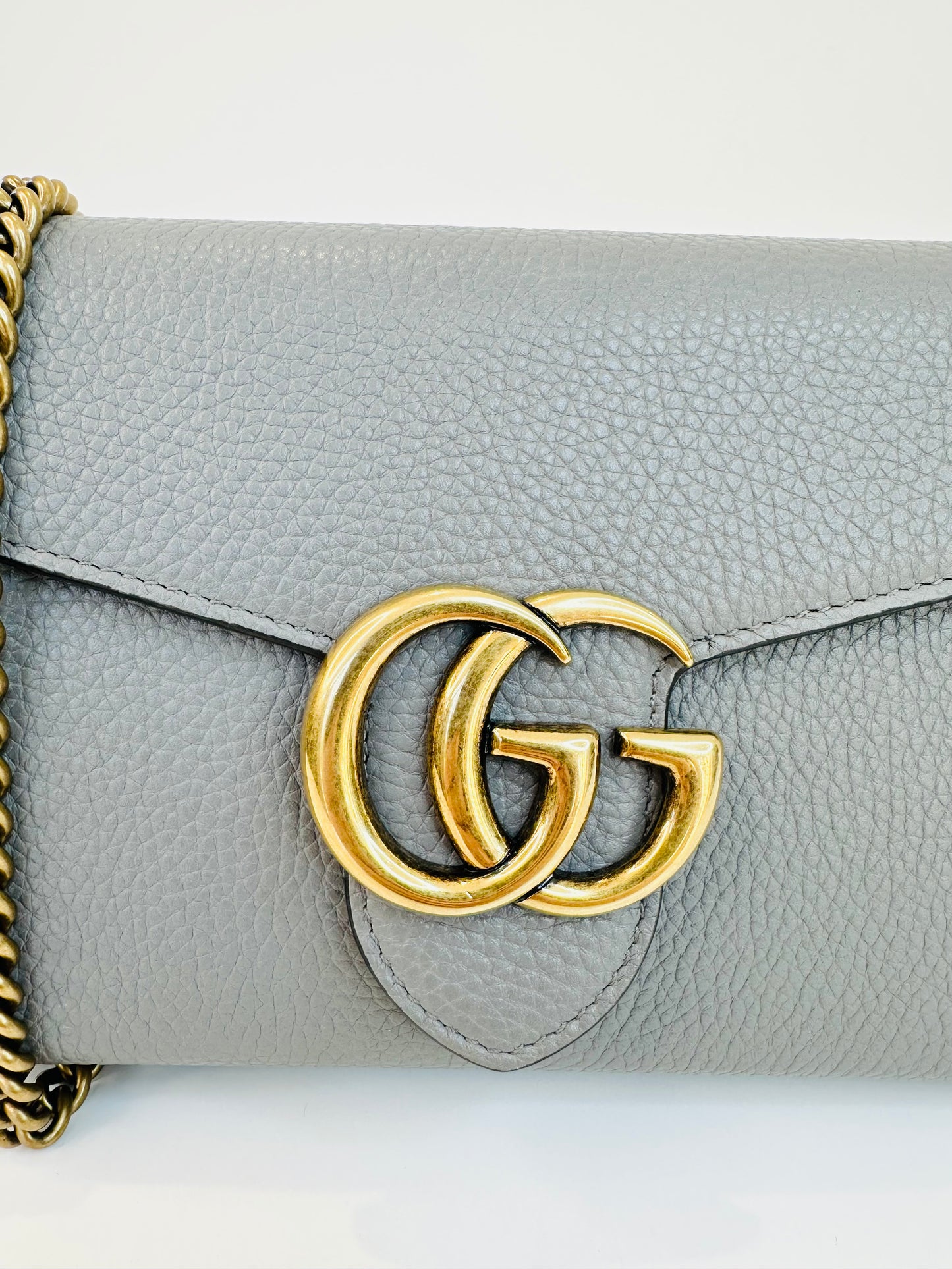 GG Marmont Leather Wallet on Chain