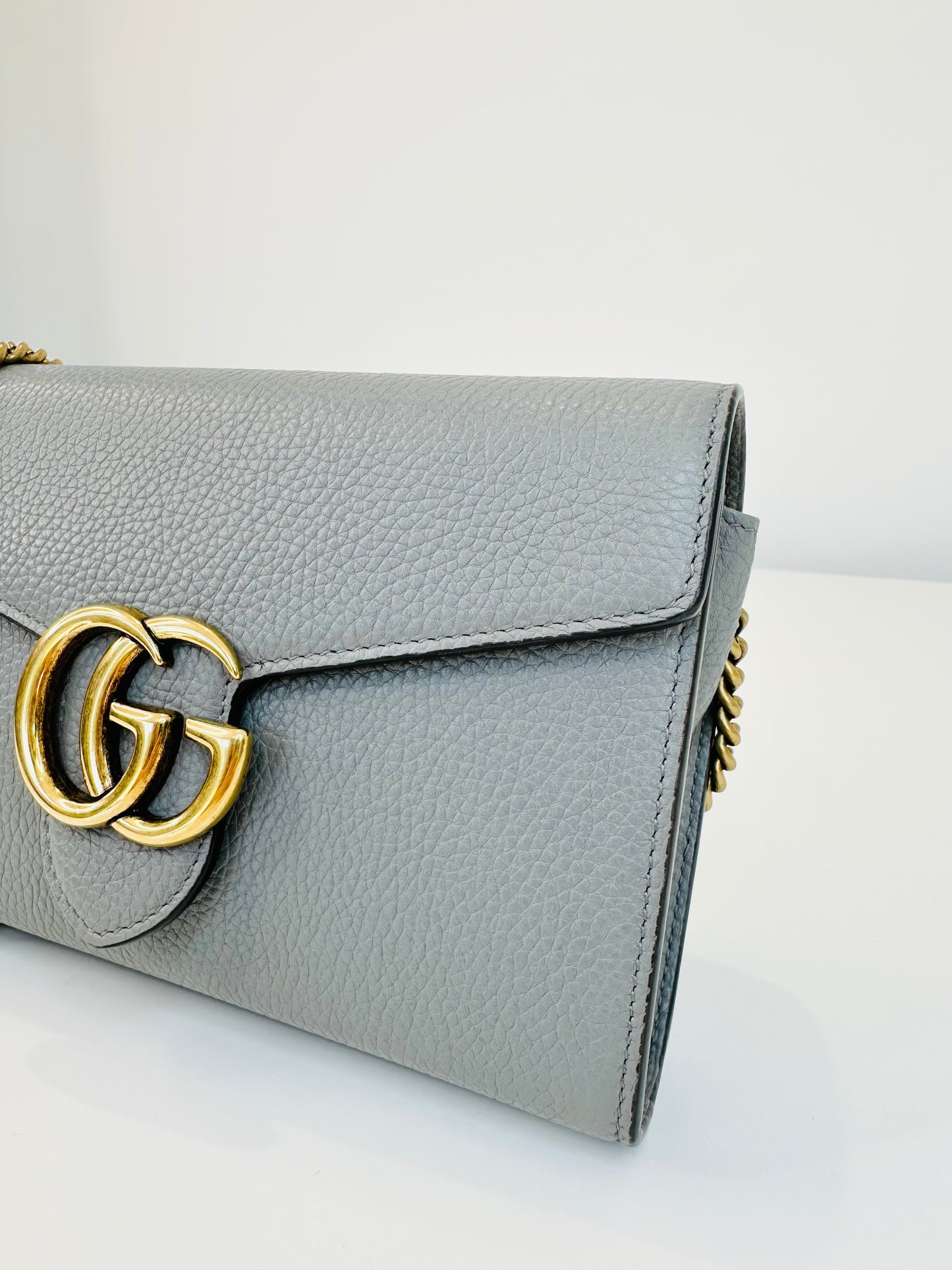 GG Marmont Leather Wallet on Chain