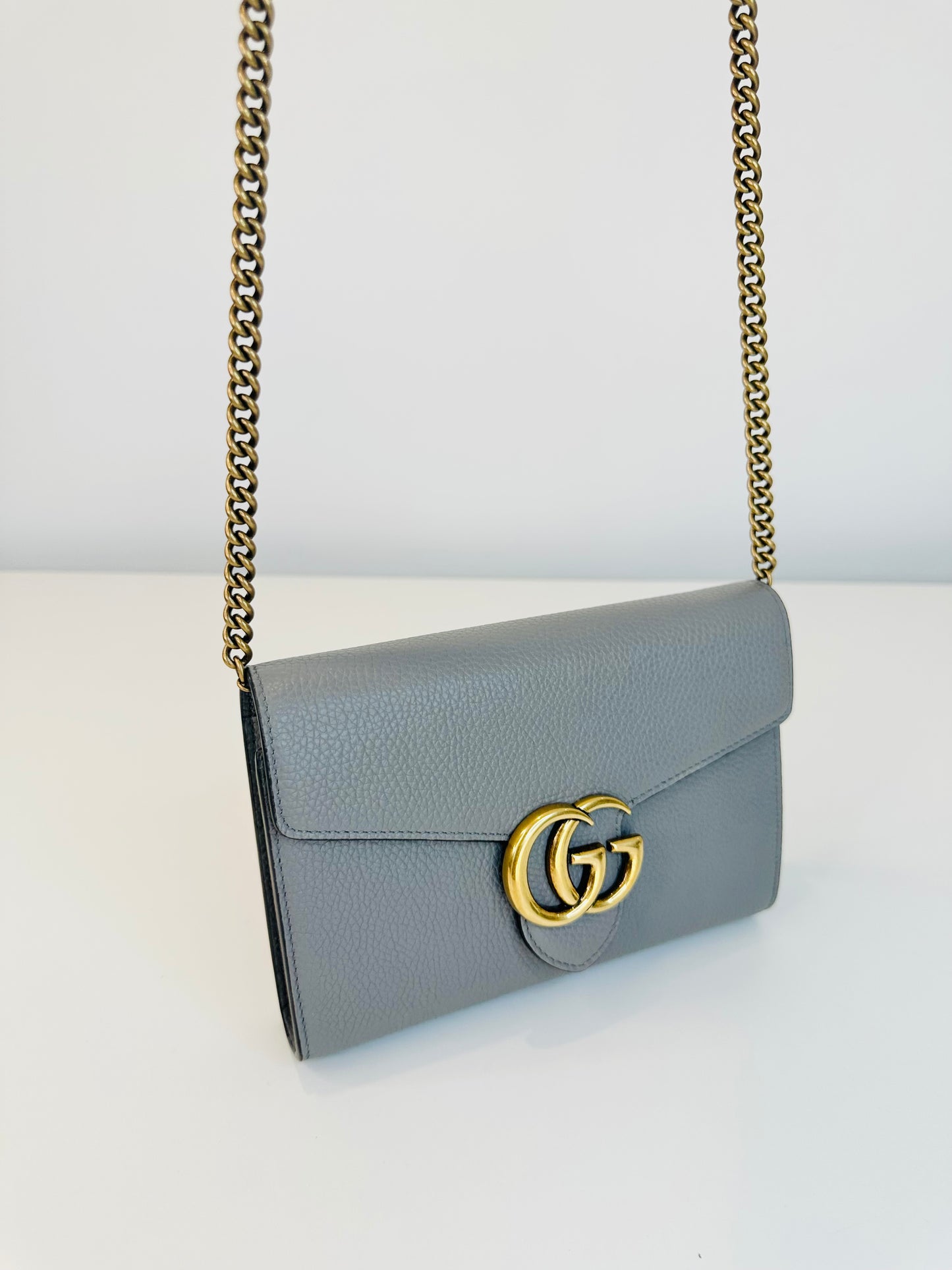 GG Marmont Leather Wallet on Chain