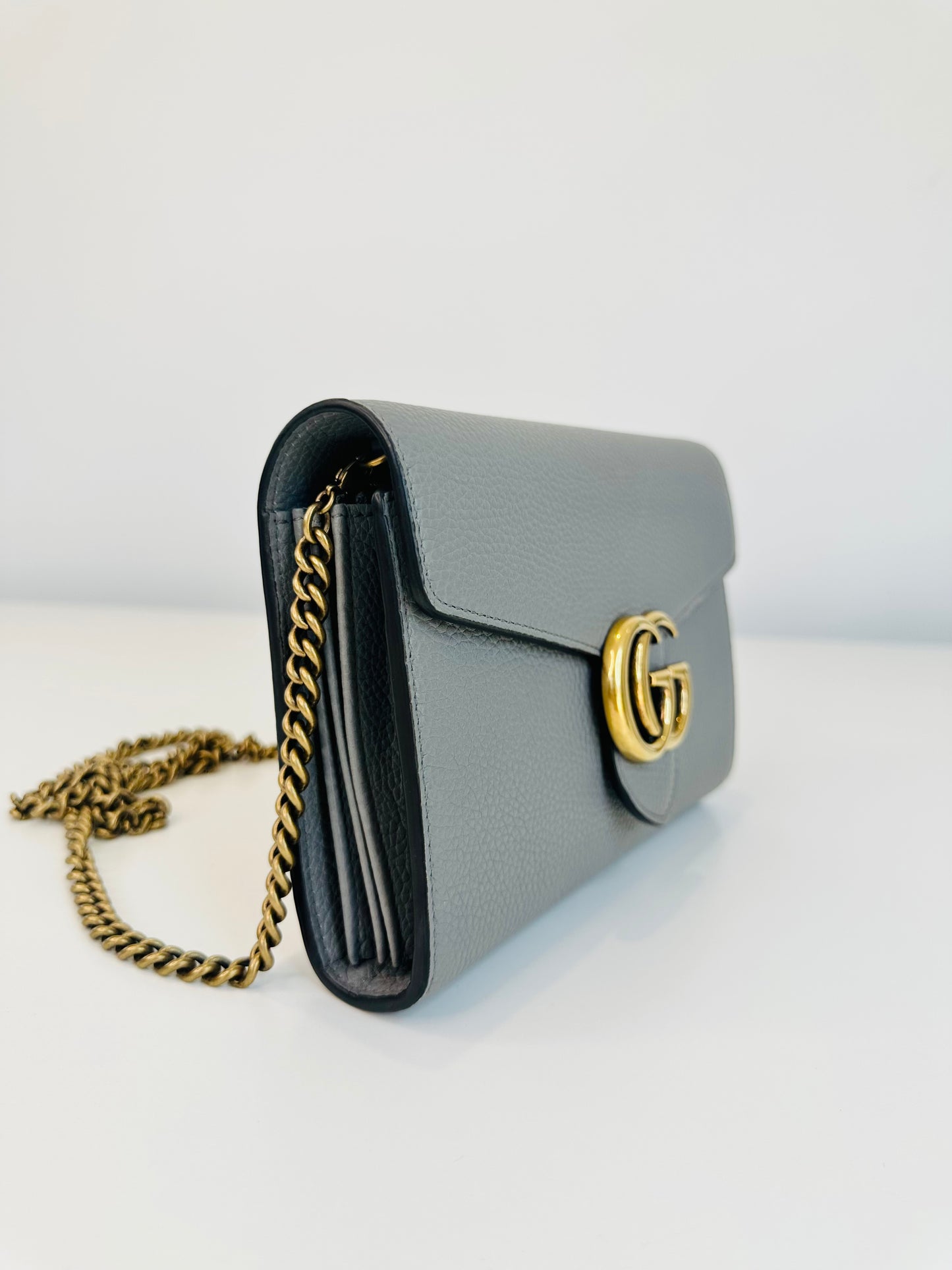 GG Marmont Leather Wallet on Chain