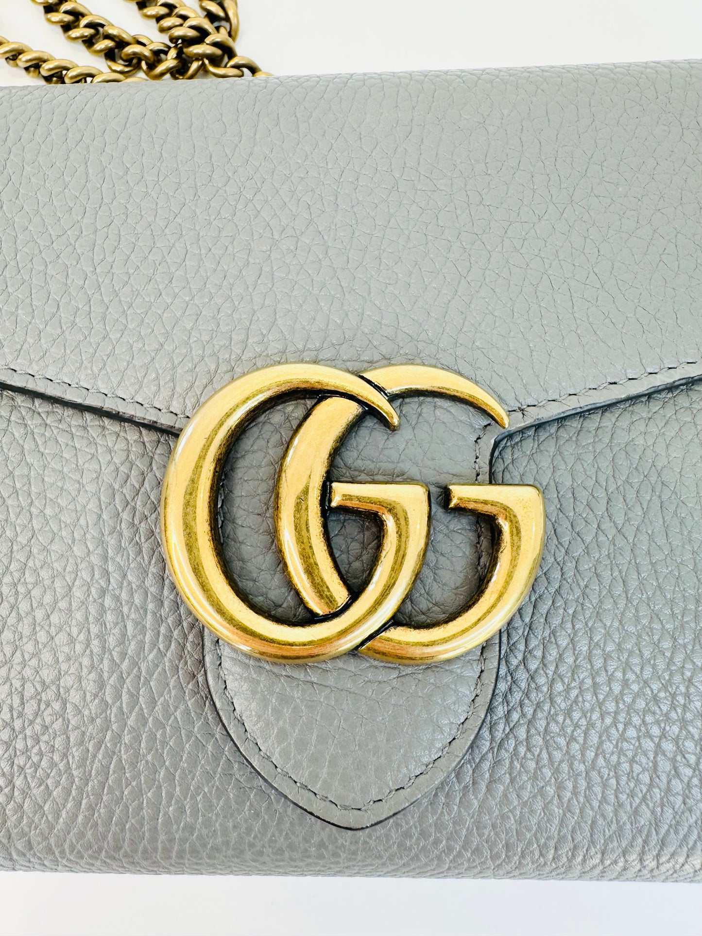 GG Marmont Leather Wallet on Chain