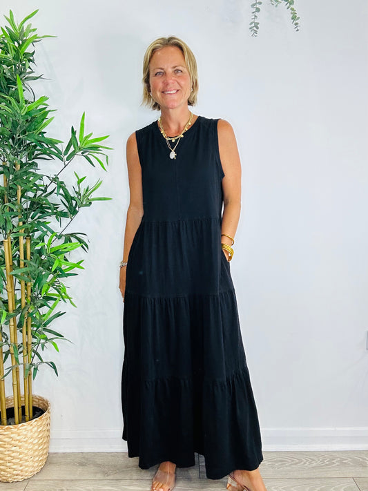 Tiered Jersey Dress - Size 16
