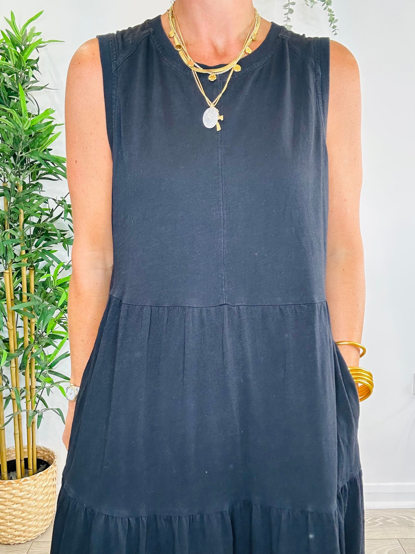 Tiered Jersey Dress - Size 16
