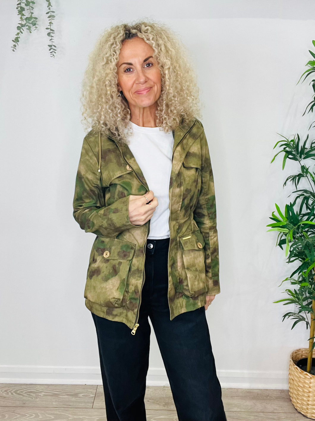 Camo Wax Parka - Size 10