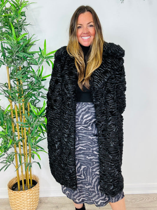 Faux Fur Coat - Size S