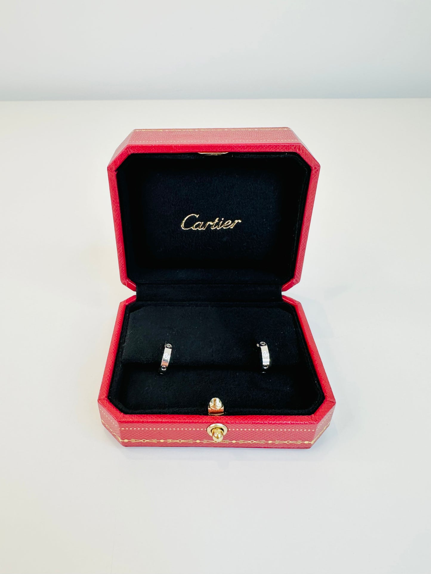 White Gold Small Love Hoop Earrings