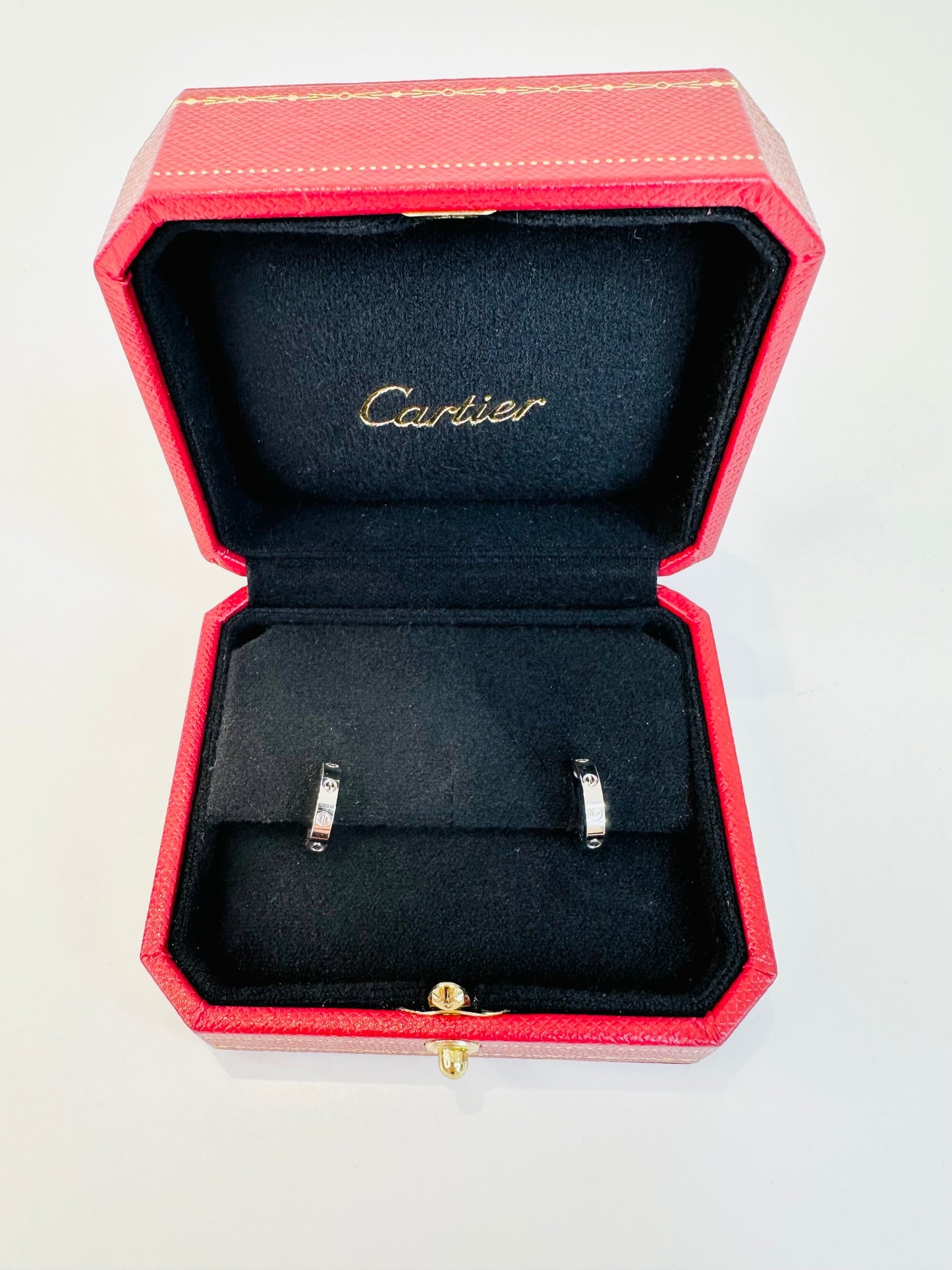 White Gold Small Love Hoop Earrings