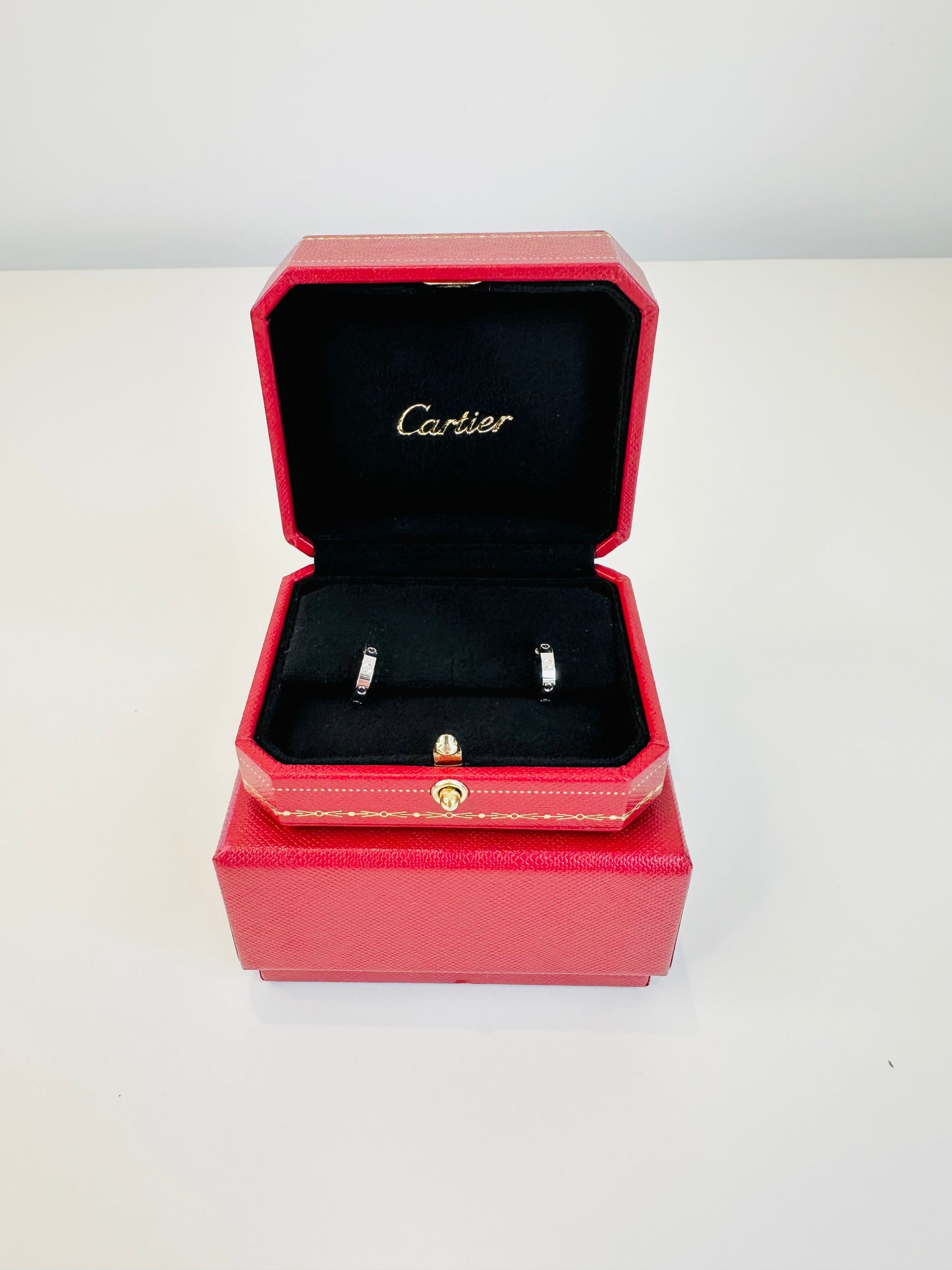 White Gold Small Love Hoop Earrings