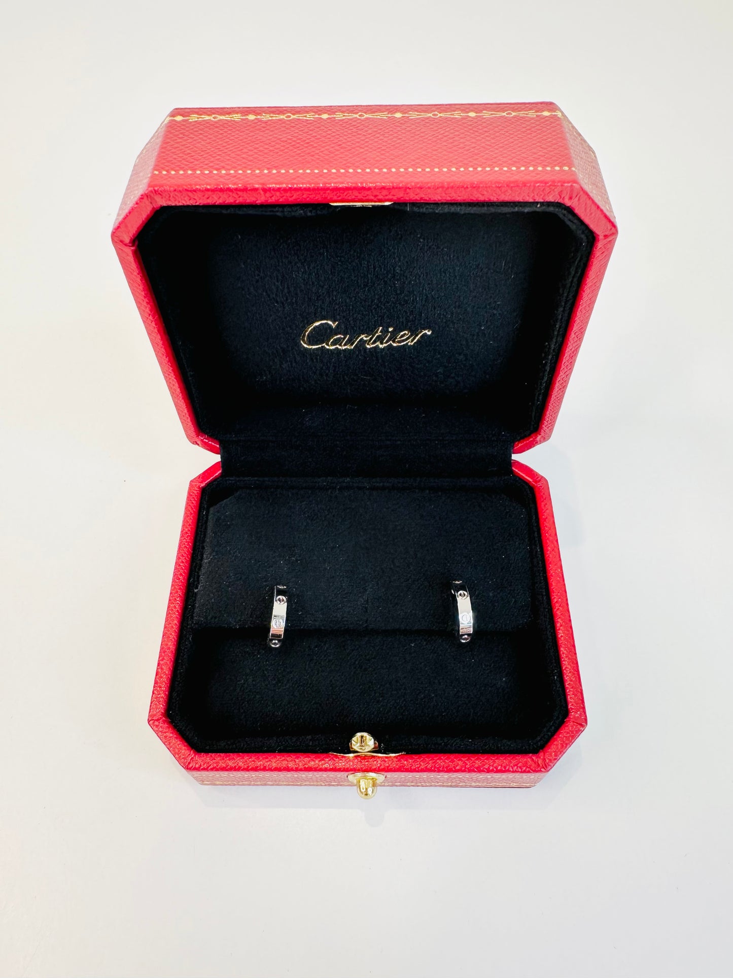 White Gold Small Love Hoop Earrings