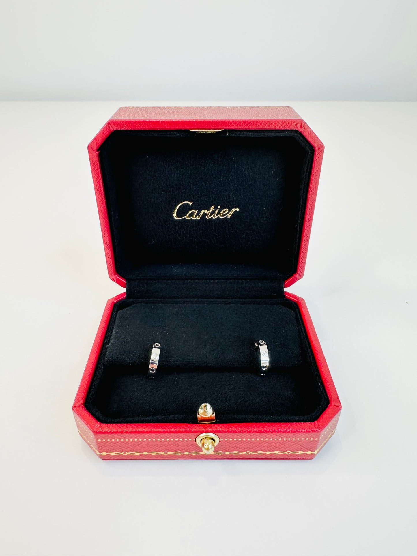 White Gold Small Love Hoop Earrings