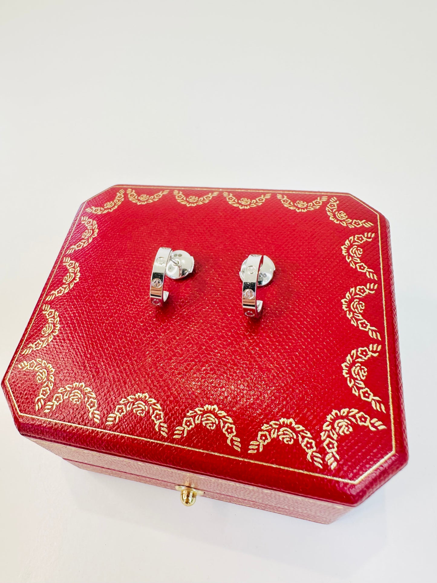 White Gold Small Love Hoop Earrings