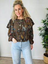 Load image into Gallery viewer, Ruffle Silk Blouse - Size 8

