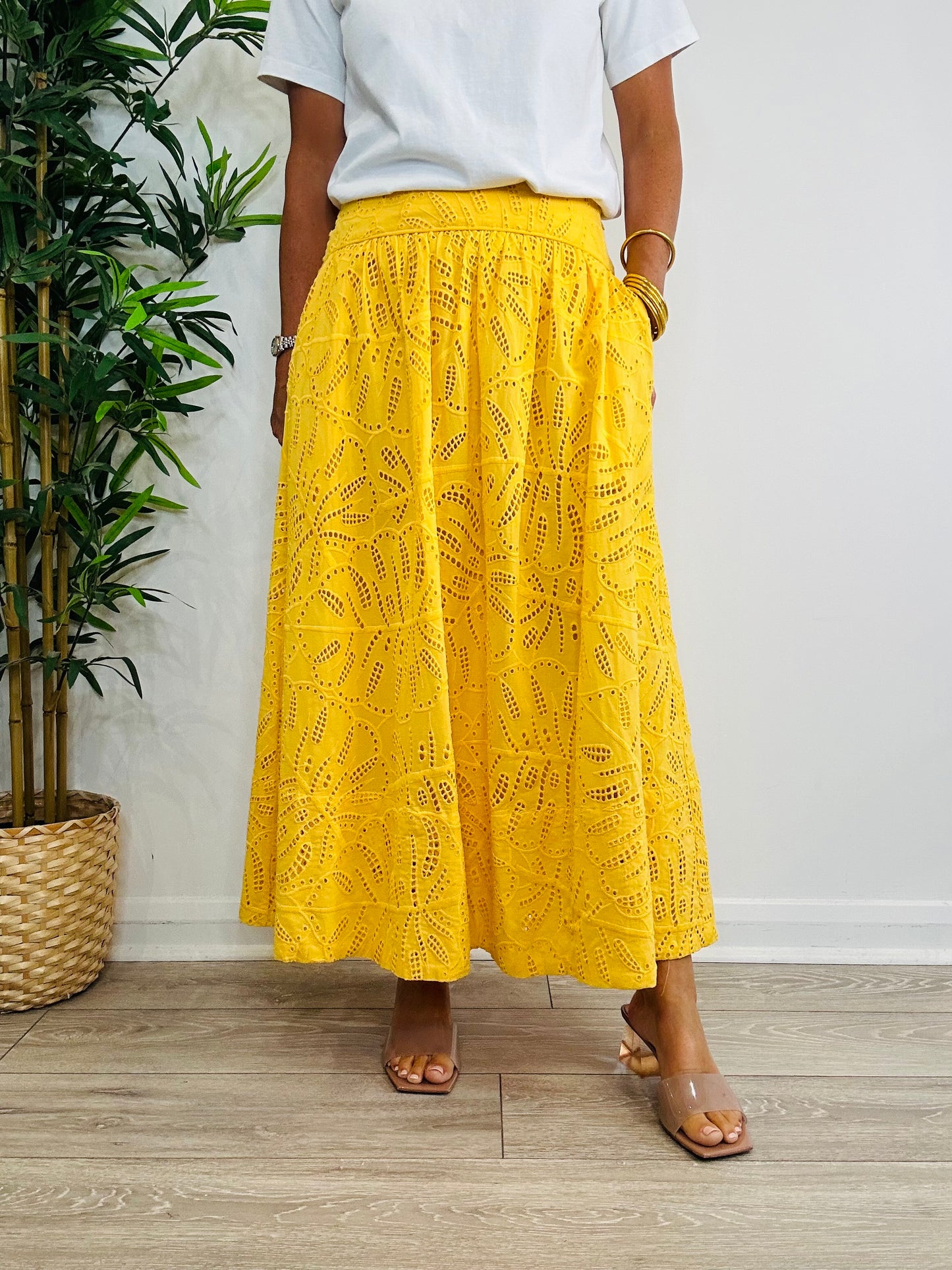 Broderie Maxi Skirt - Size M