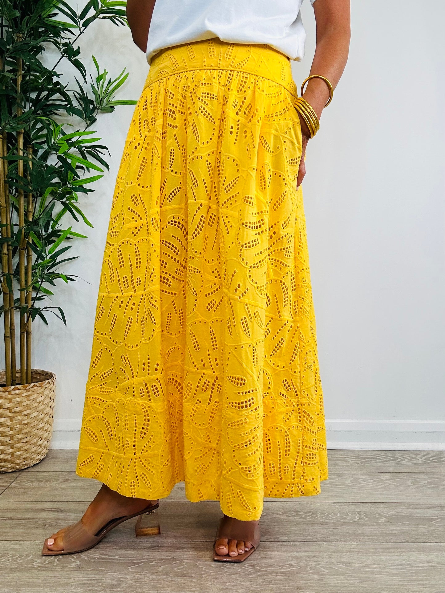 Broderie Maxi Skirt - Size M