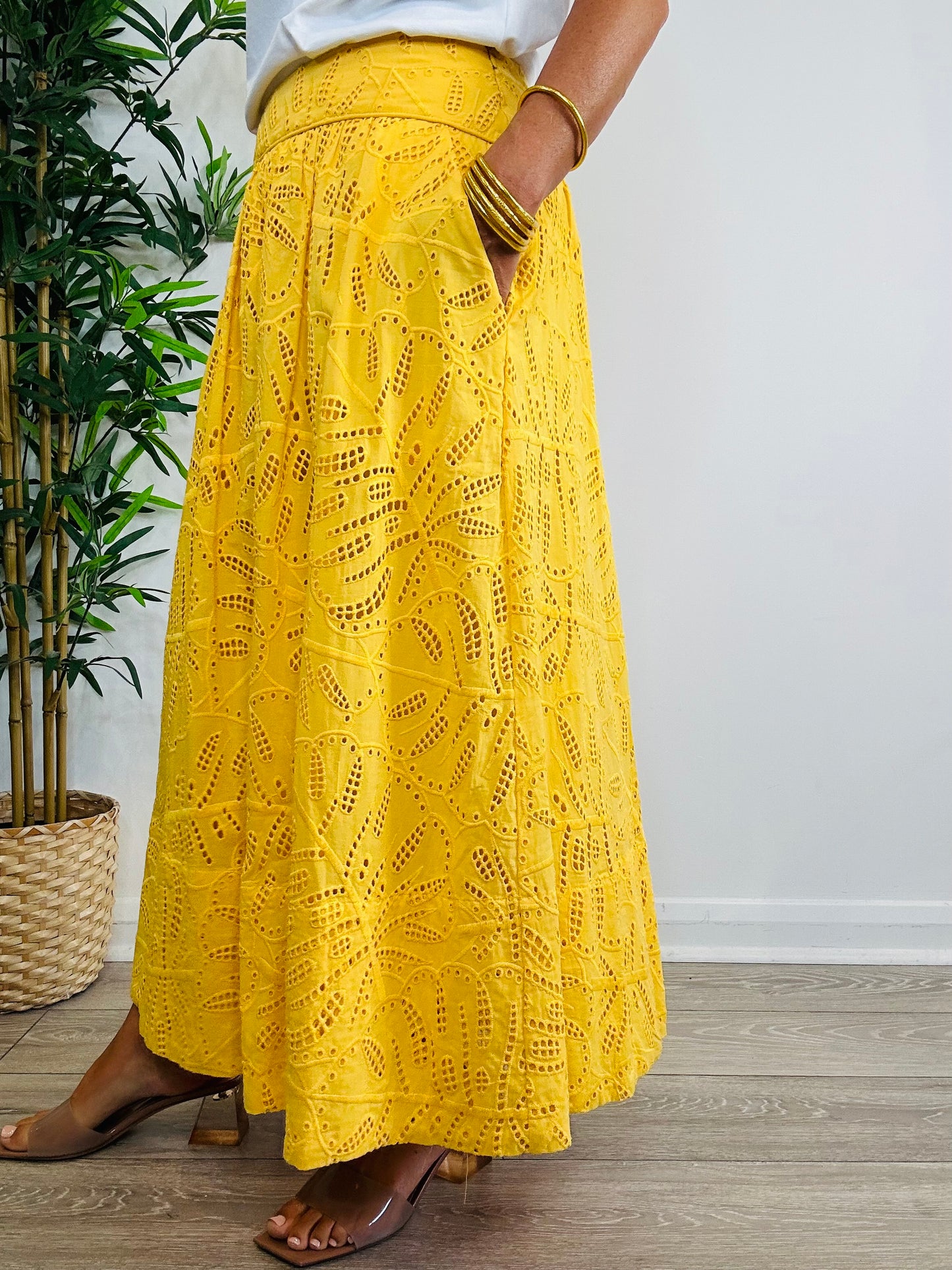 Broderie Maxi Skirt - Size M