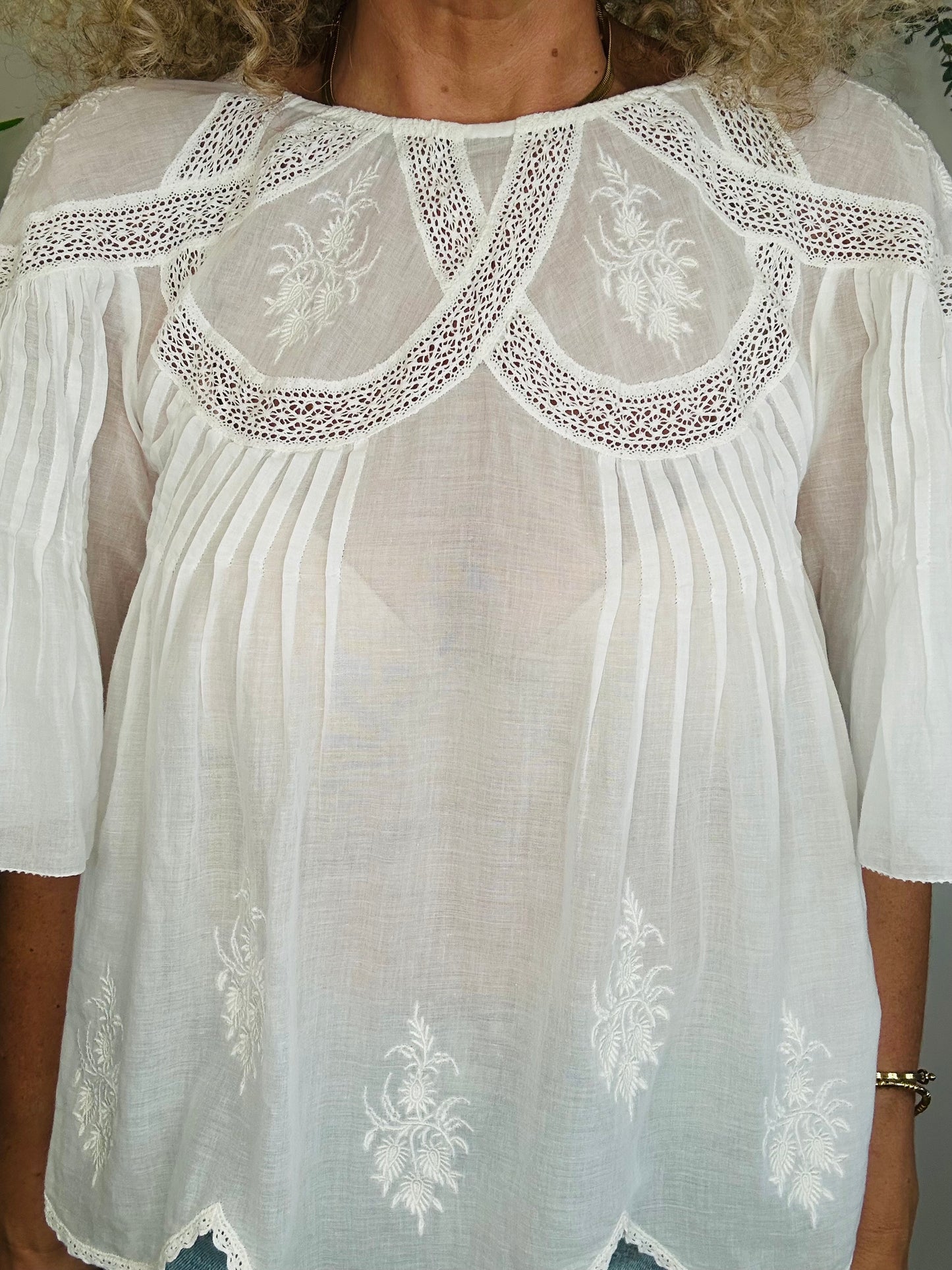 Embroidered Cotton Blouse - Size XS