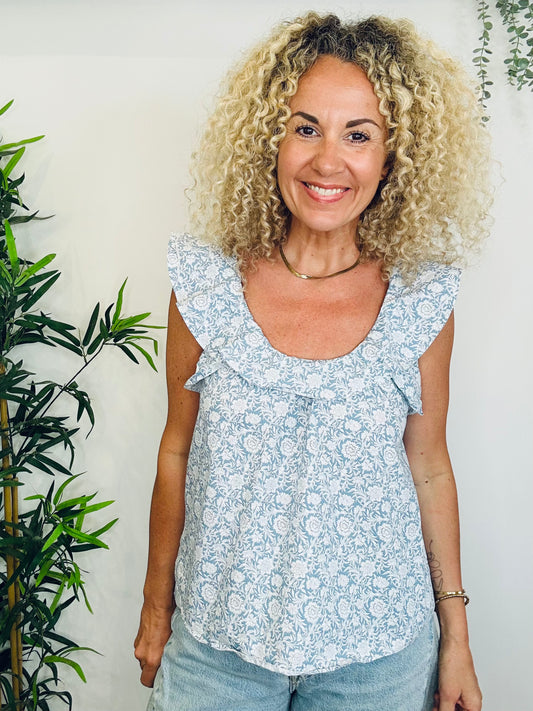Floral Cotton Top - Size 38