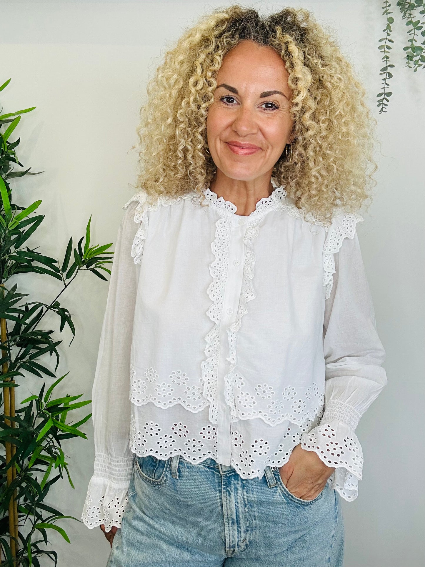 Broderie Frill Shirt - Size 12
