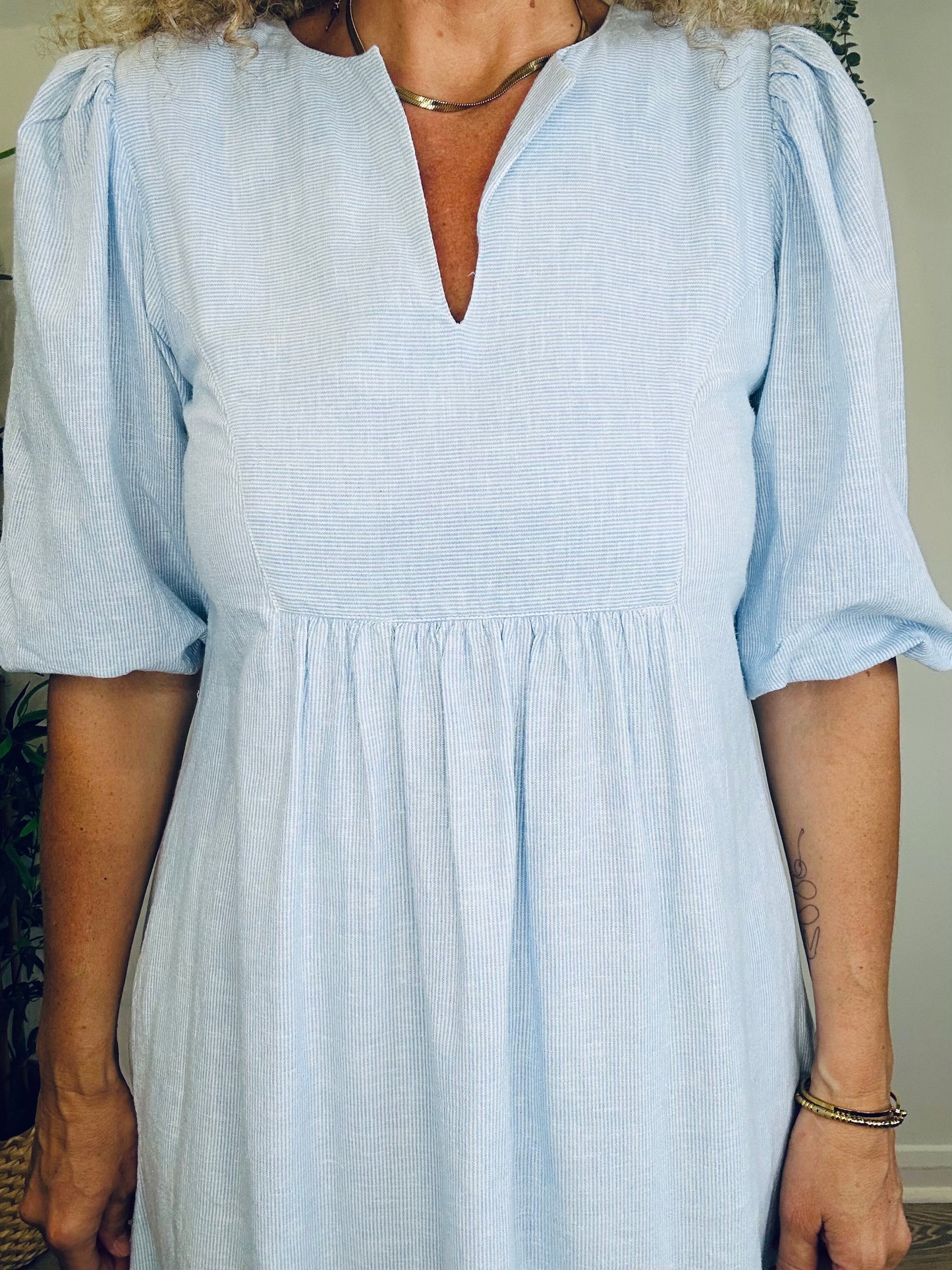 Striped Cotton Dress - Size S