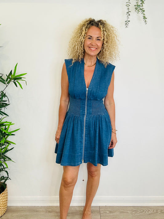 Short Chambray Dress - Size M