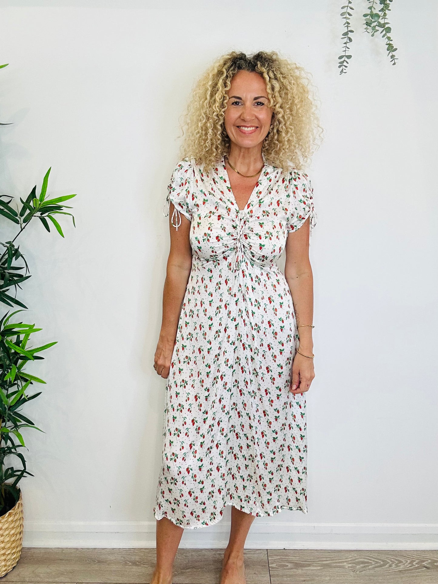 Strawberry Print Dress - Size S