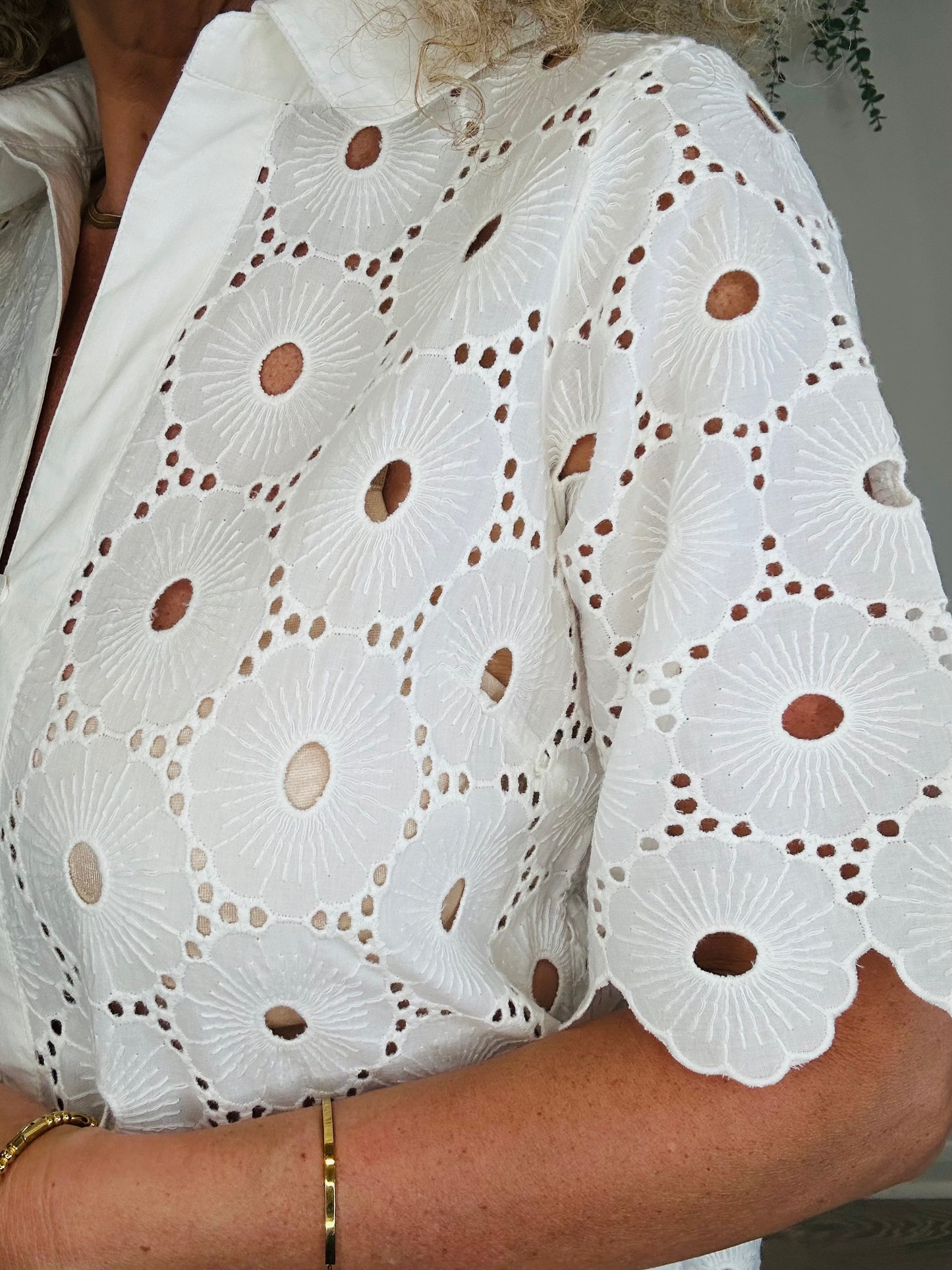 Broderie Shirt Dress - Size 8
