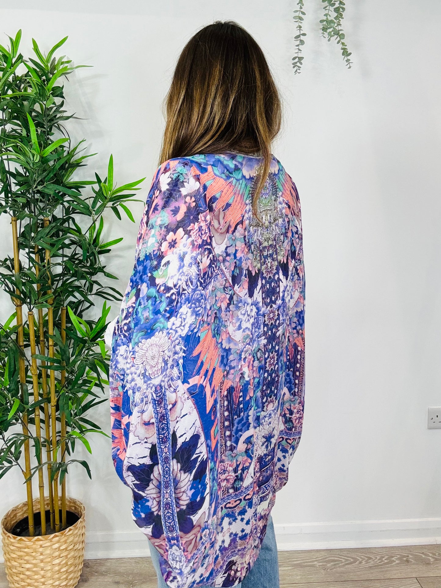 Embellished Silk Kimono - O/S