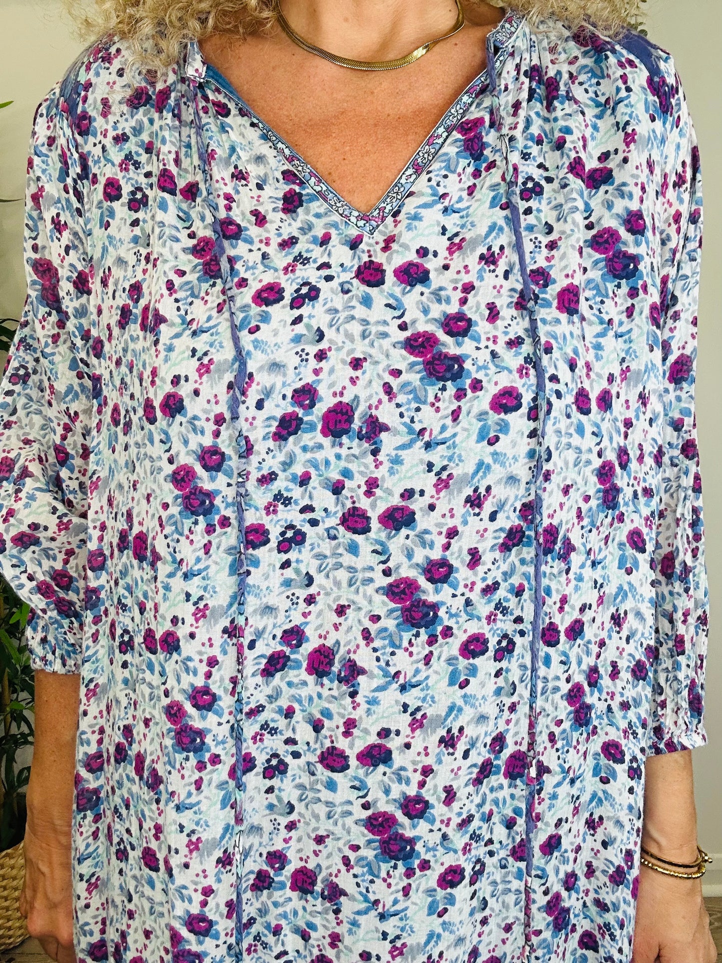 Floral Cotton Dress - Size S