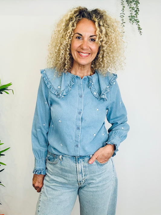 Star Denim Shirt - Size S