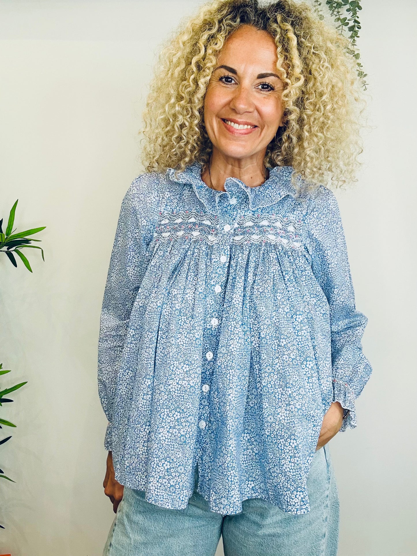 Floral Cotton Shirt - Size S