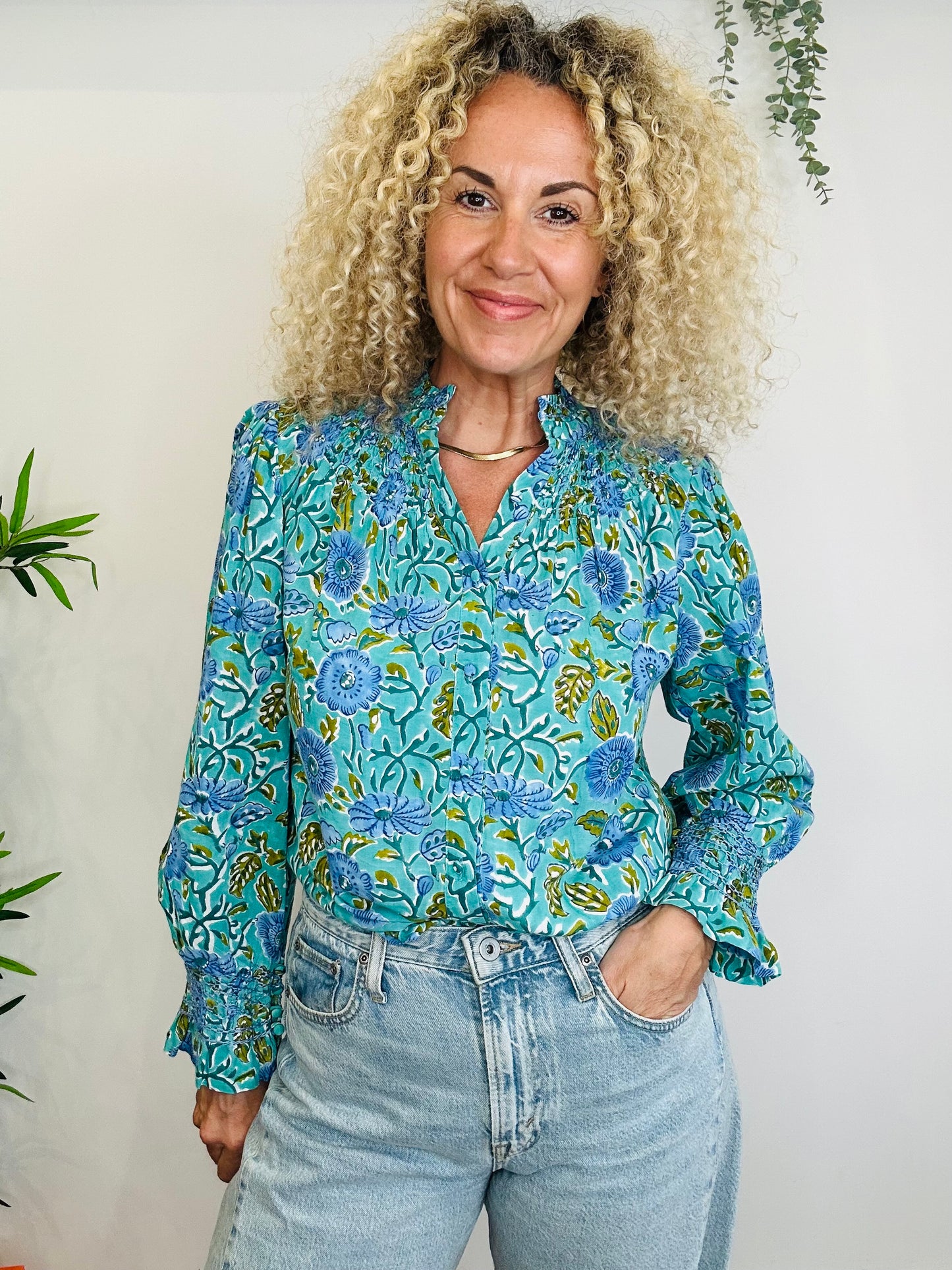 Floral Cotton Shirt - O/S