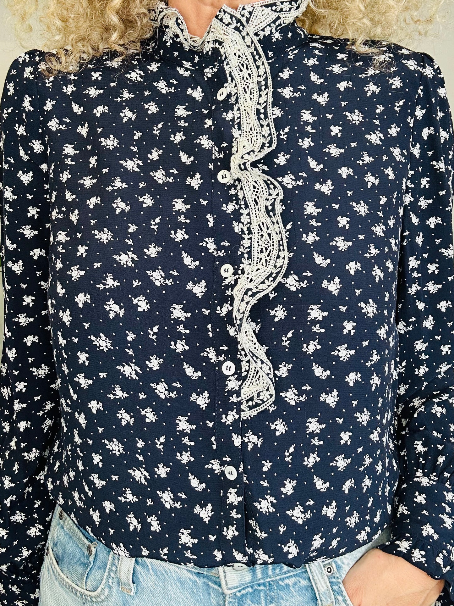 Floral Frill Shirt - Size 38