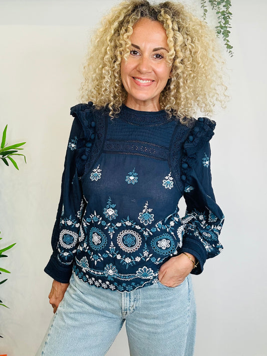 Embroidered Blouse - Size 8