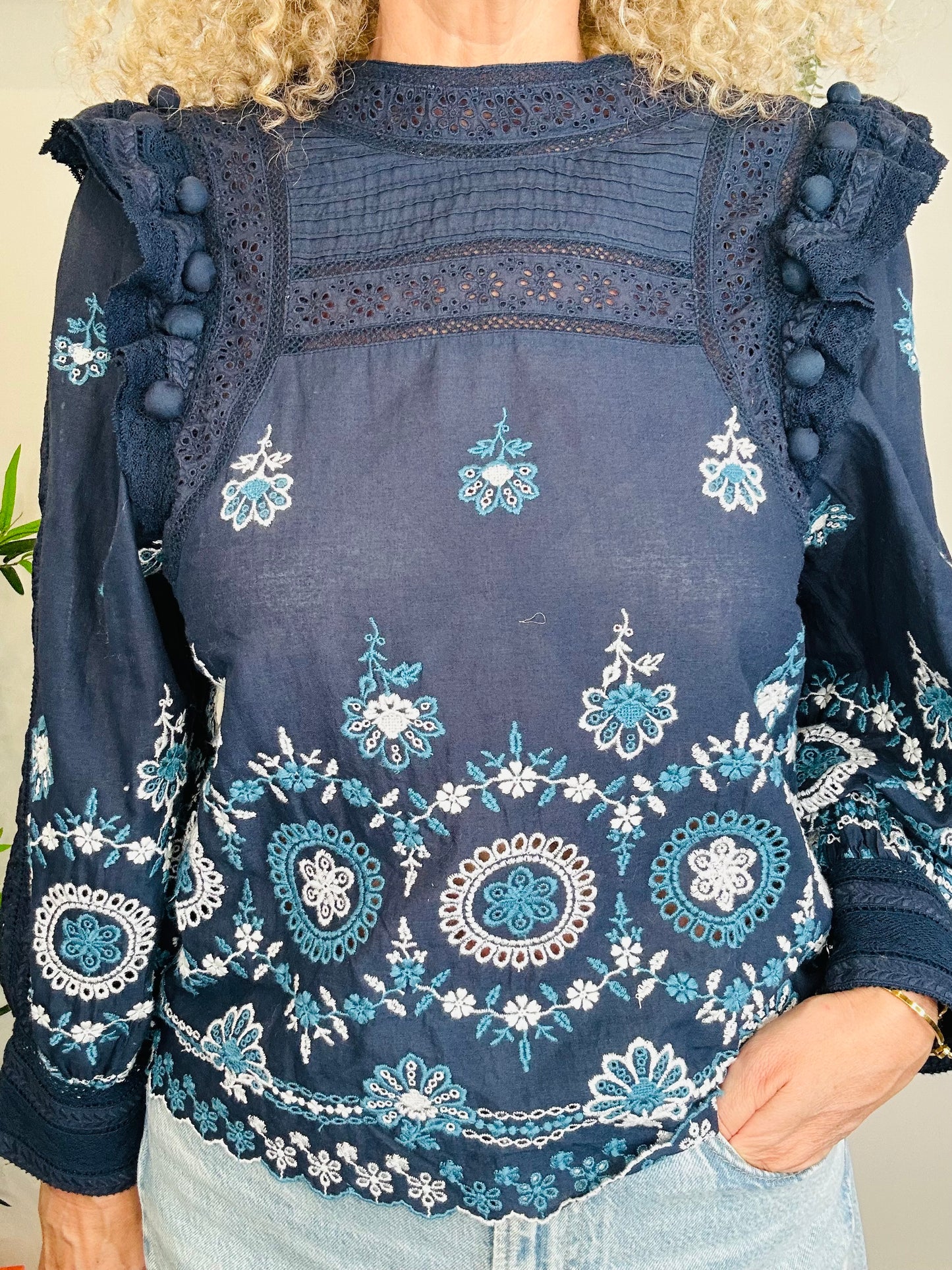 Embroidered Blouse - Size 8