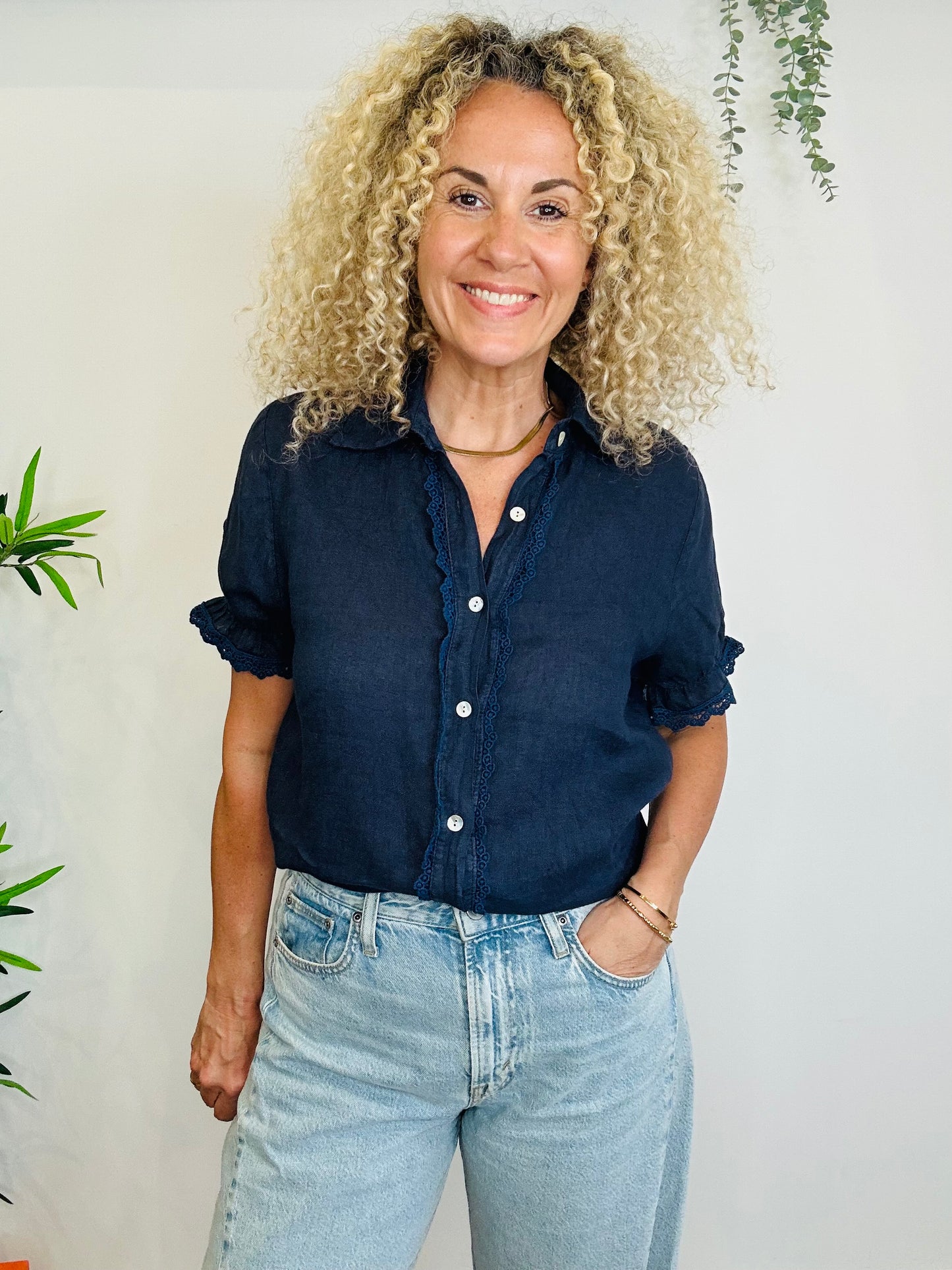 Linen Blouse - Size O/S