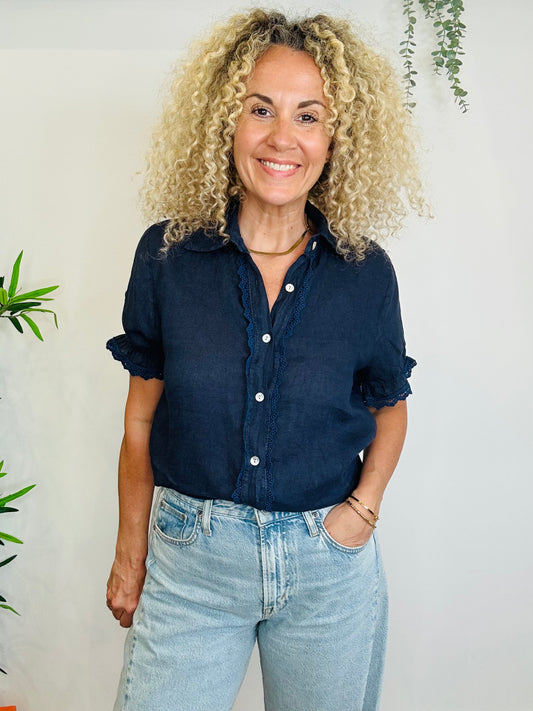 Linen Blouse - Size O/S