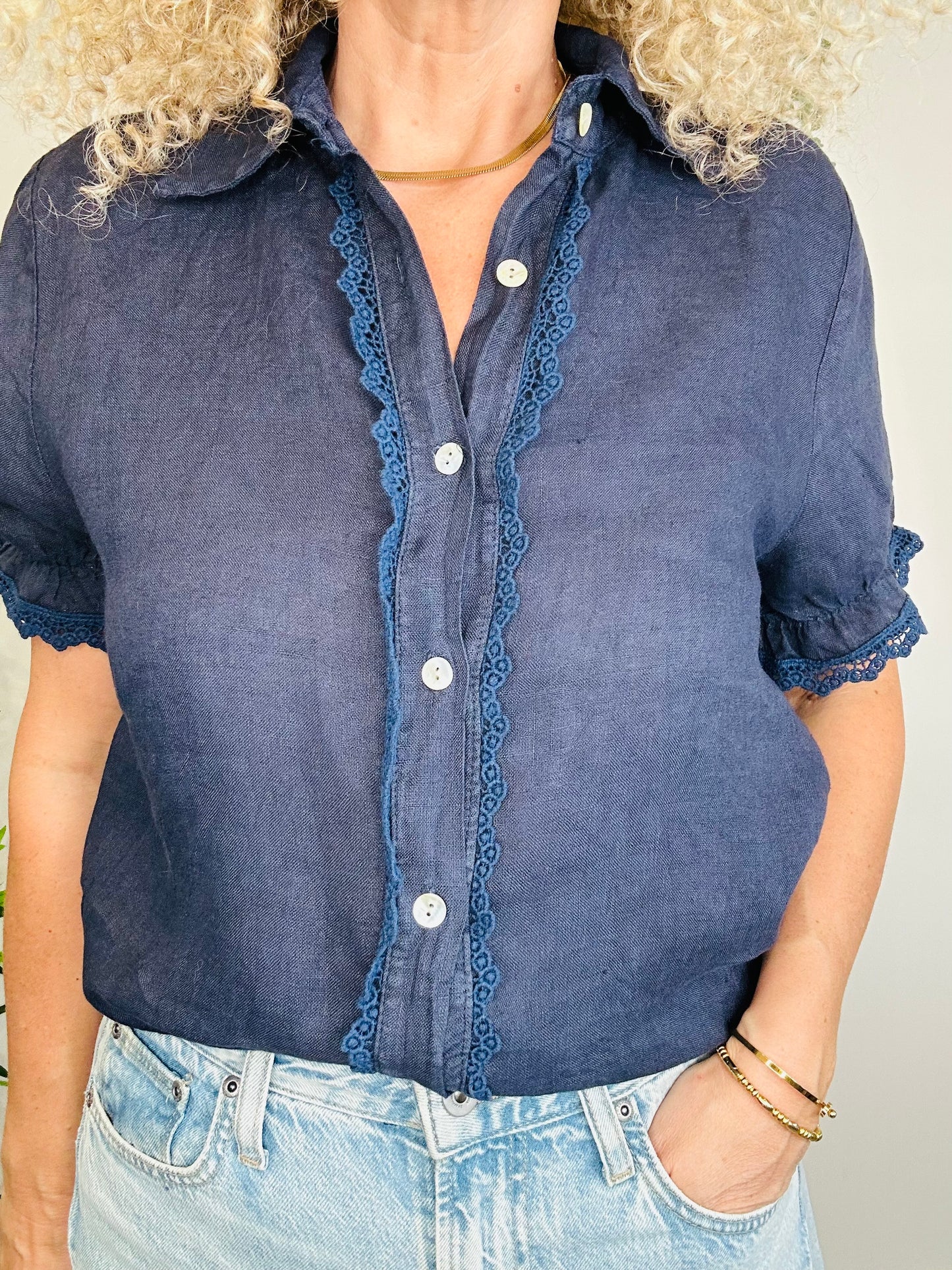 Linen Blouse - Size O/S