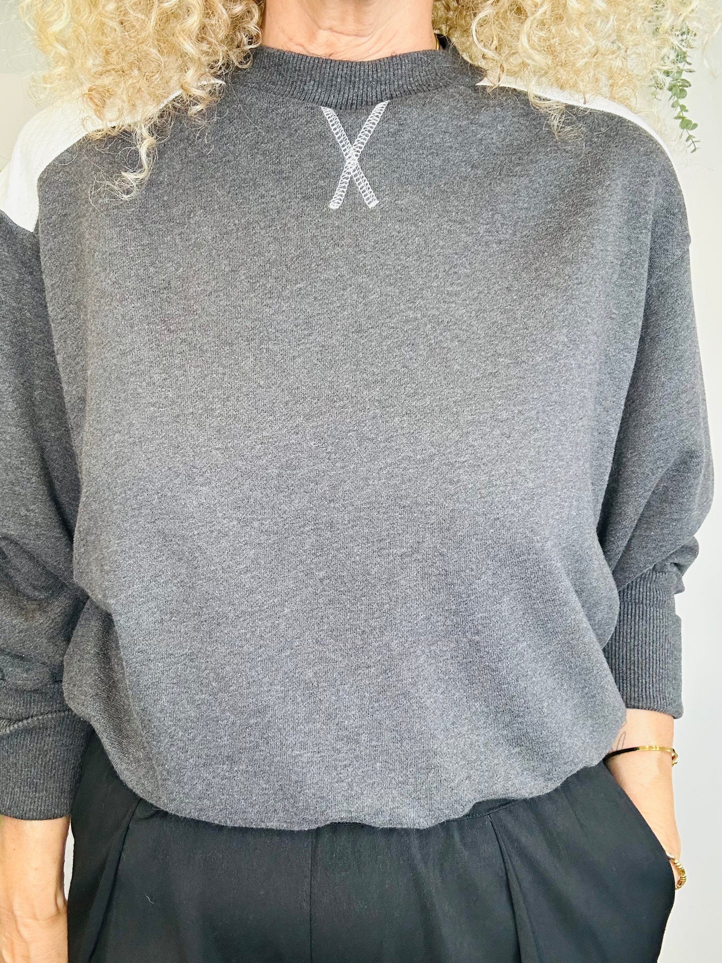 Quilted Patch Sweatshirt - Size S