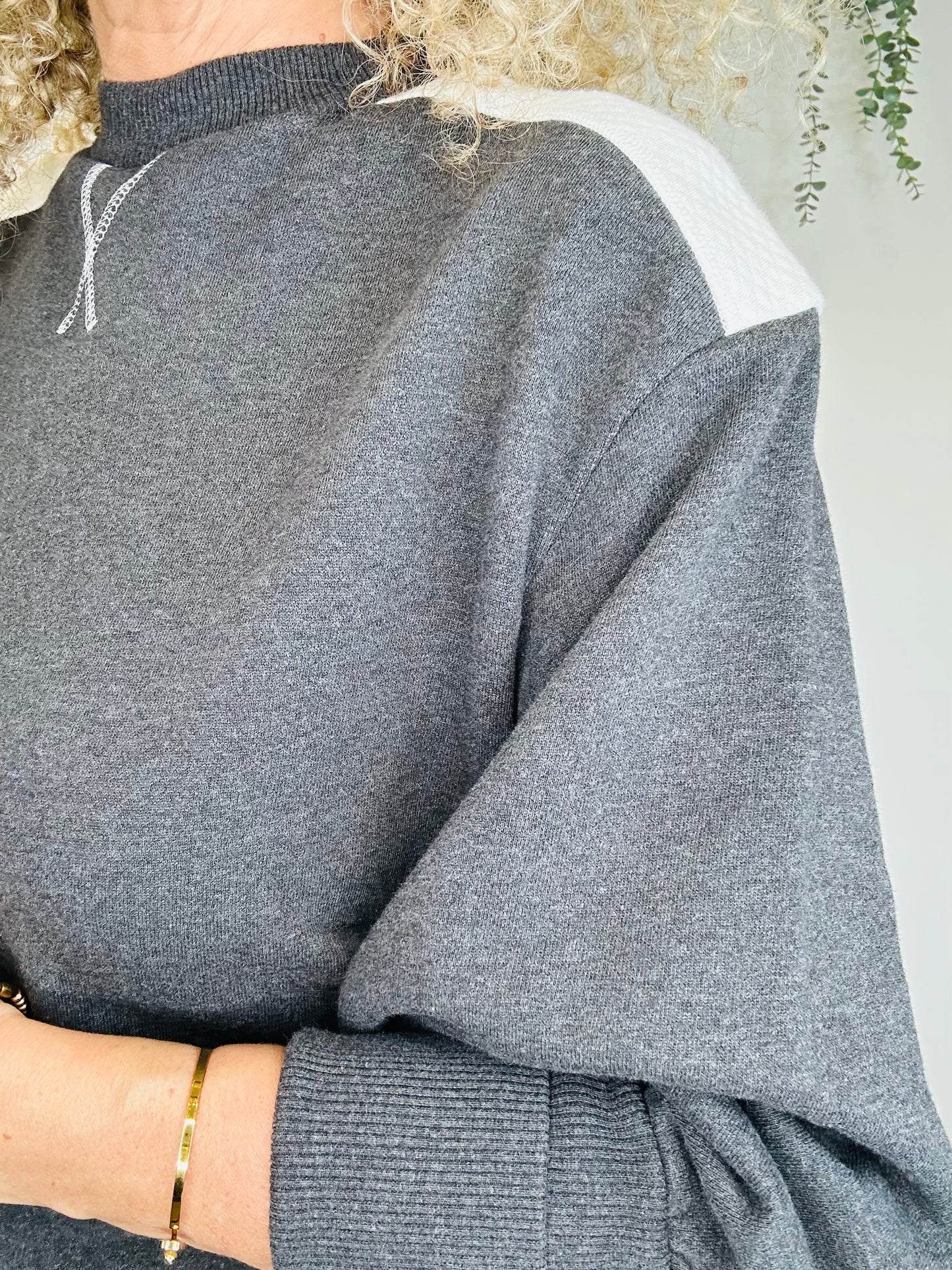Quilted Patch Sweatshirt - Size S