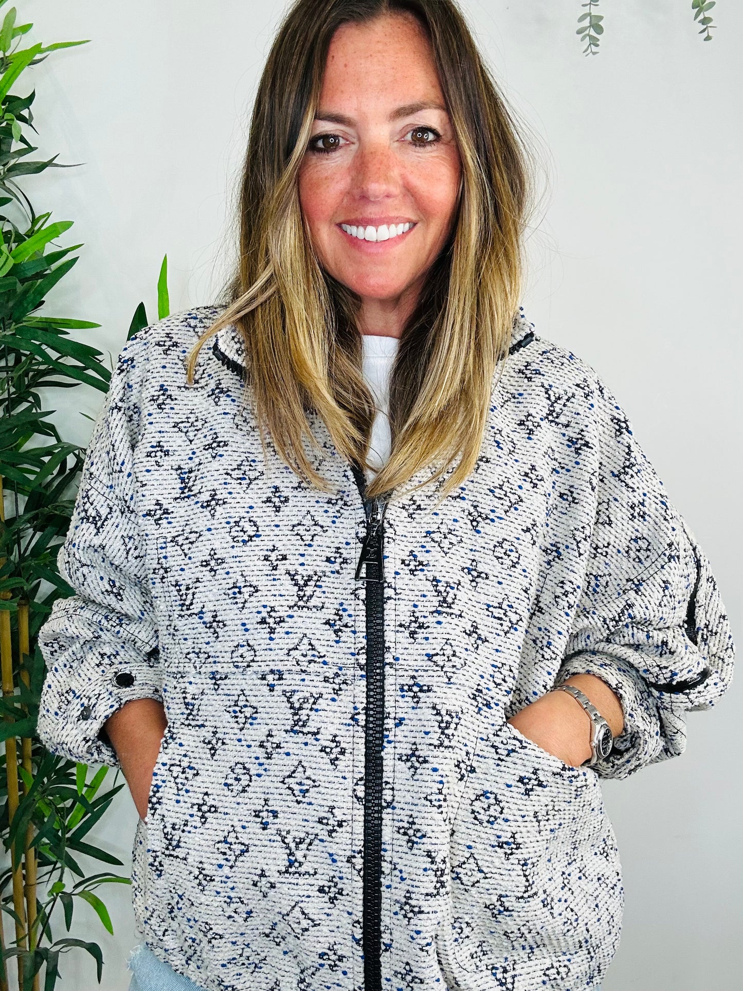 Monogram Boucle Jacket - Size 34