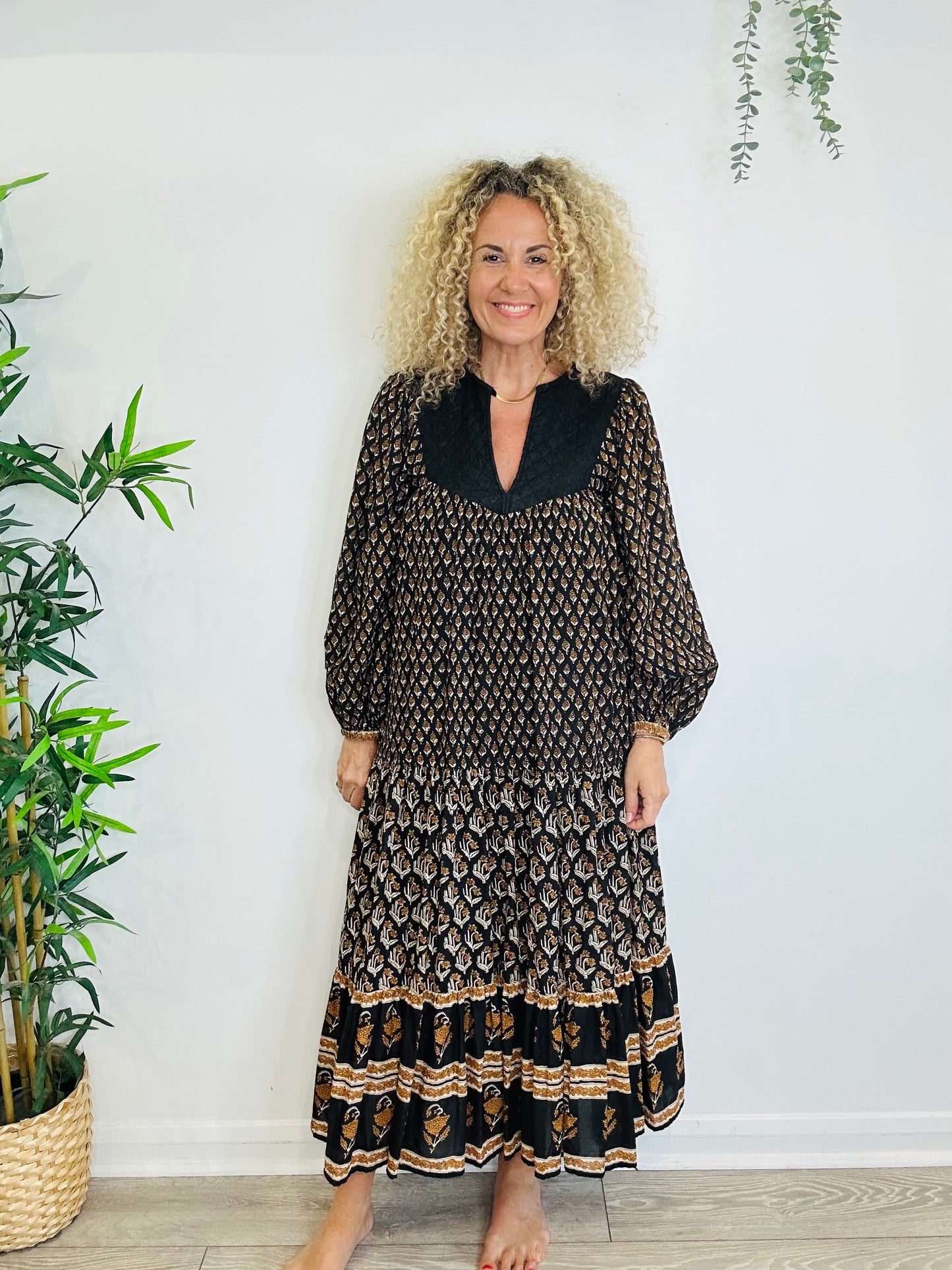 Patterned Cotton Dress - Size 34