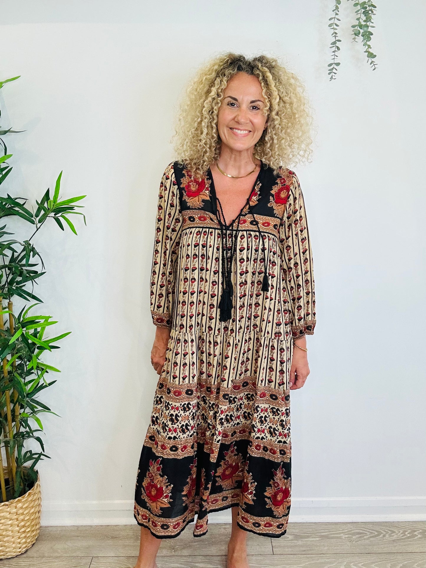 Patterned Cotton Dress - Size XS