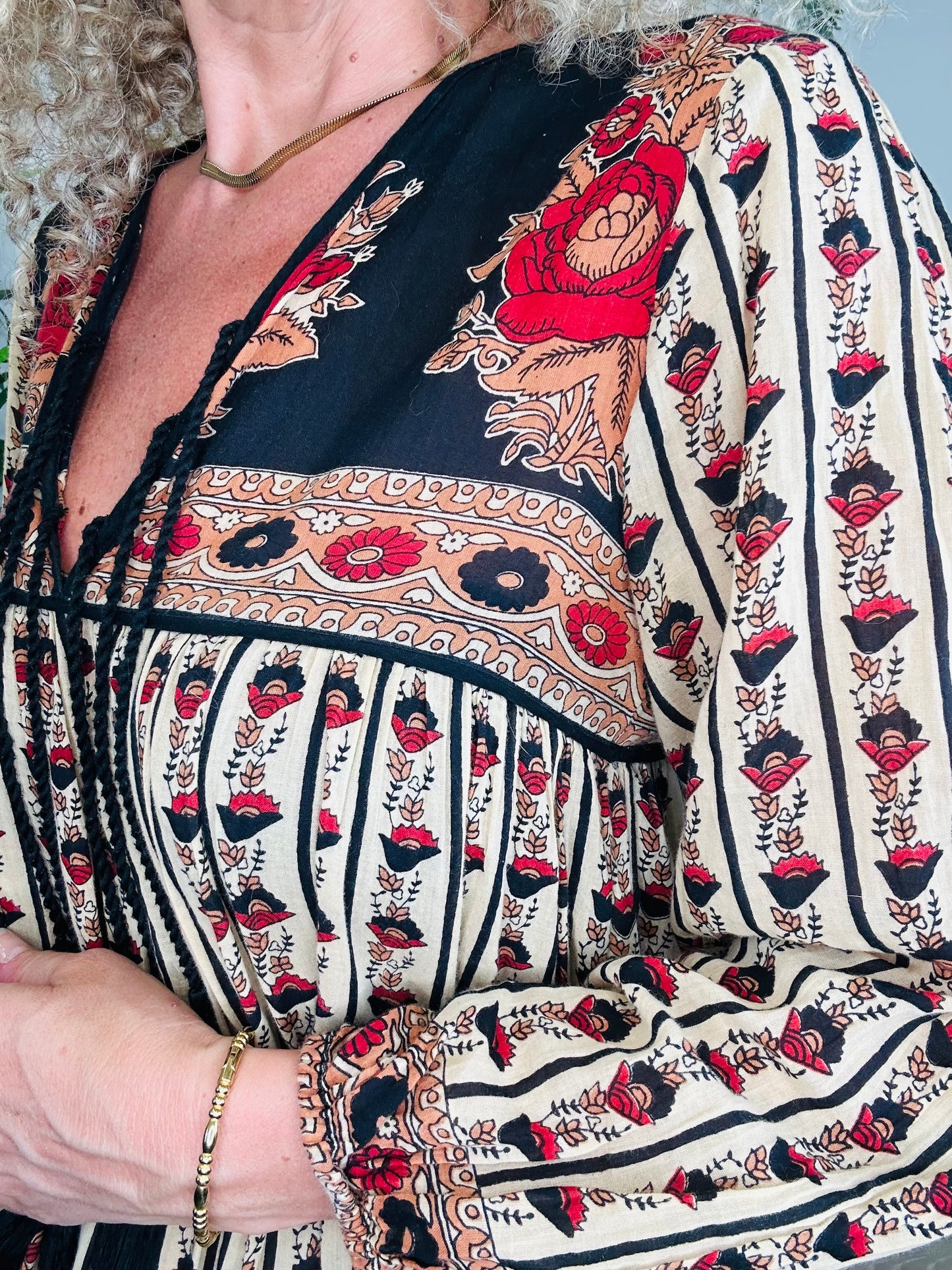 Patterned Cotton Dress - Size XS